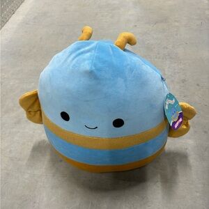 NWT Squishmallows Queen Bee 14" Adopt Me!‎ Blue Glittery Gold Insect Plush